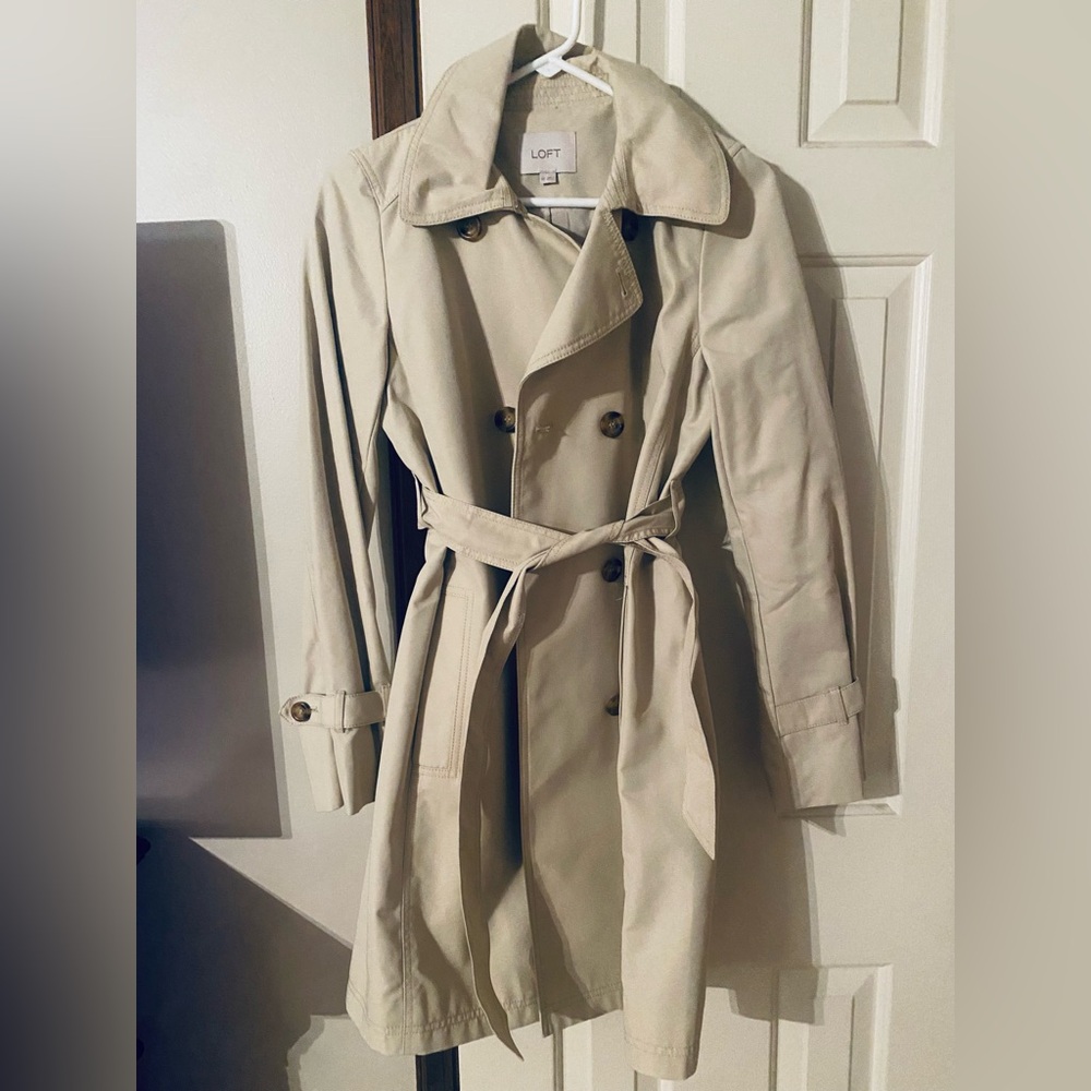 LOFT Twill Trench Coat 00 - Picture 2 of 4